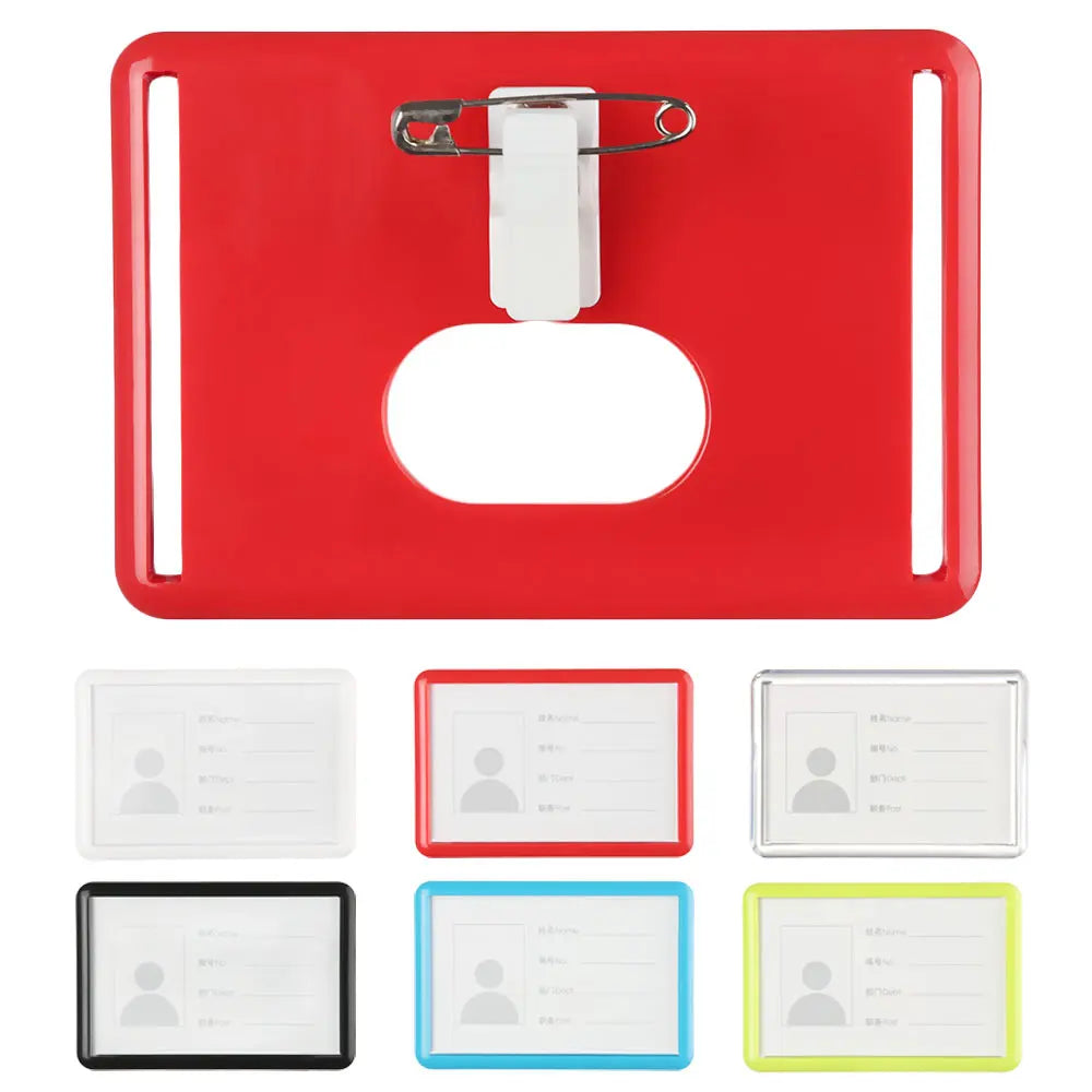 ID Badge Holder with Pin Clip | Name Tag & Card Case
