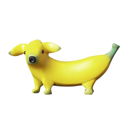 Banana Dog Gnome Statue – Funny Resin Garden Figurine Garden Gnome Figurine Oasis Select C