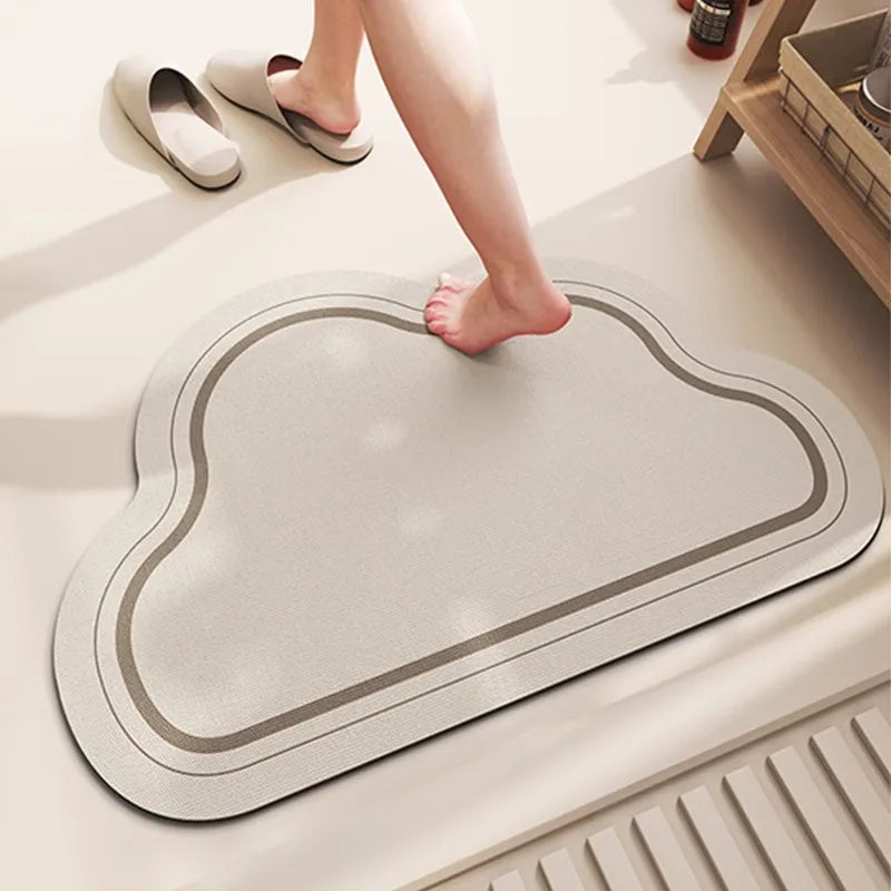 40X60cm French Shaped Cloud Carpet, Bathroom Floor Mat, Bathroom Soft Cushion, Cloth Absorbent Foot Mat, Toilet Door Mat Peaceful Pleasures Health and Wellness
