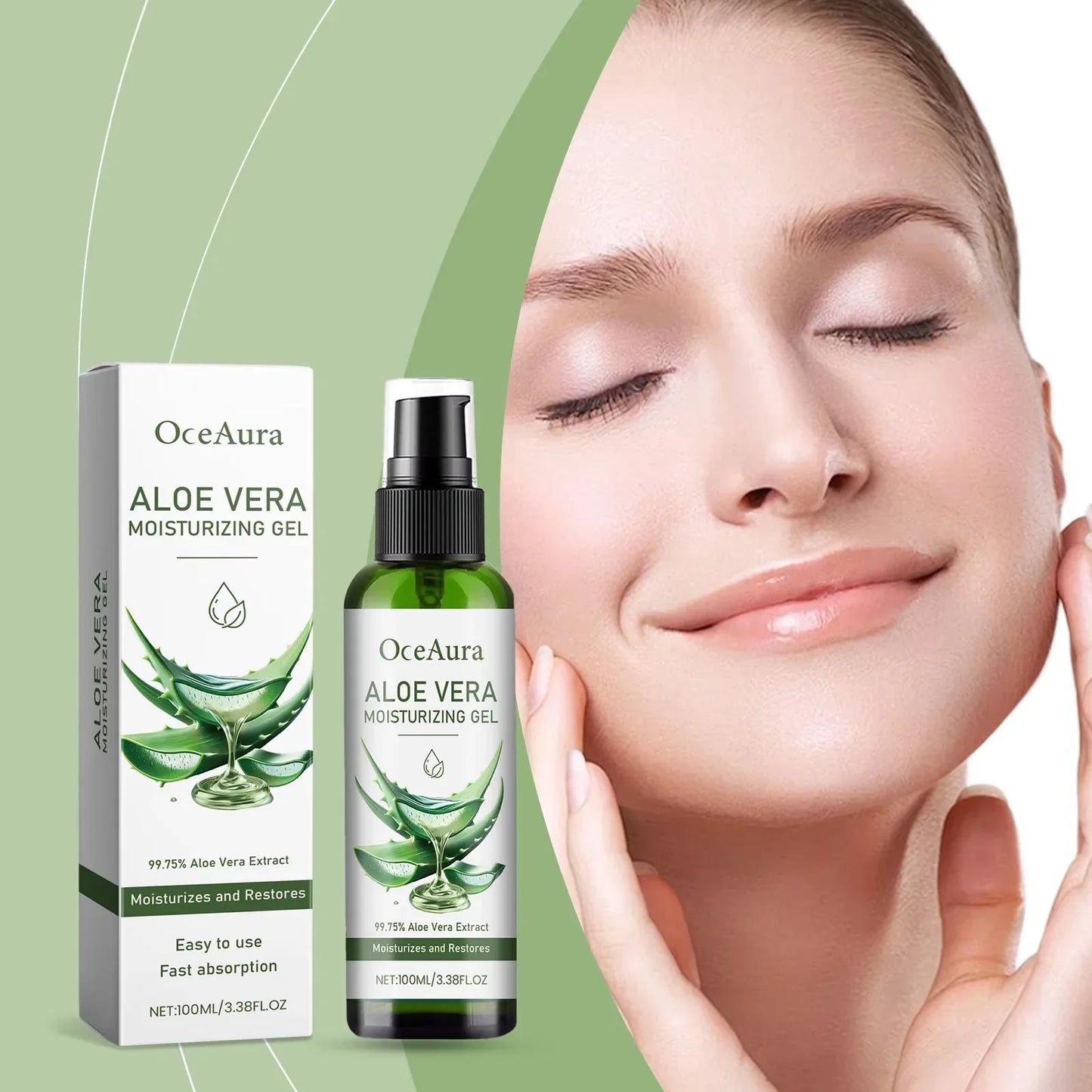 OceAura Aloe Vera Gel – Pore Shrinking, Oil Control & Acne Care