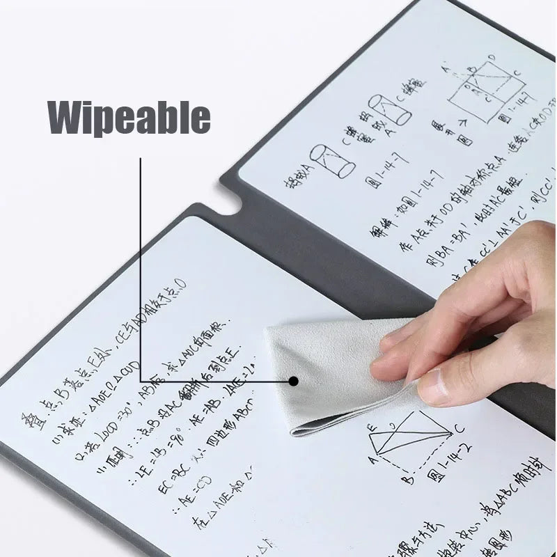 A5 Reusable Whiteboard Notebook Eraser Wipeable Board Portable Weekly