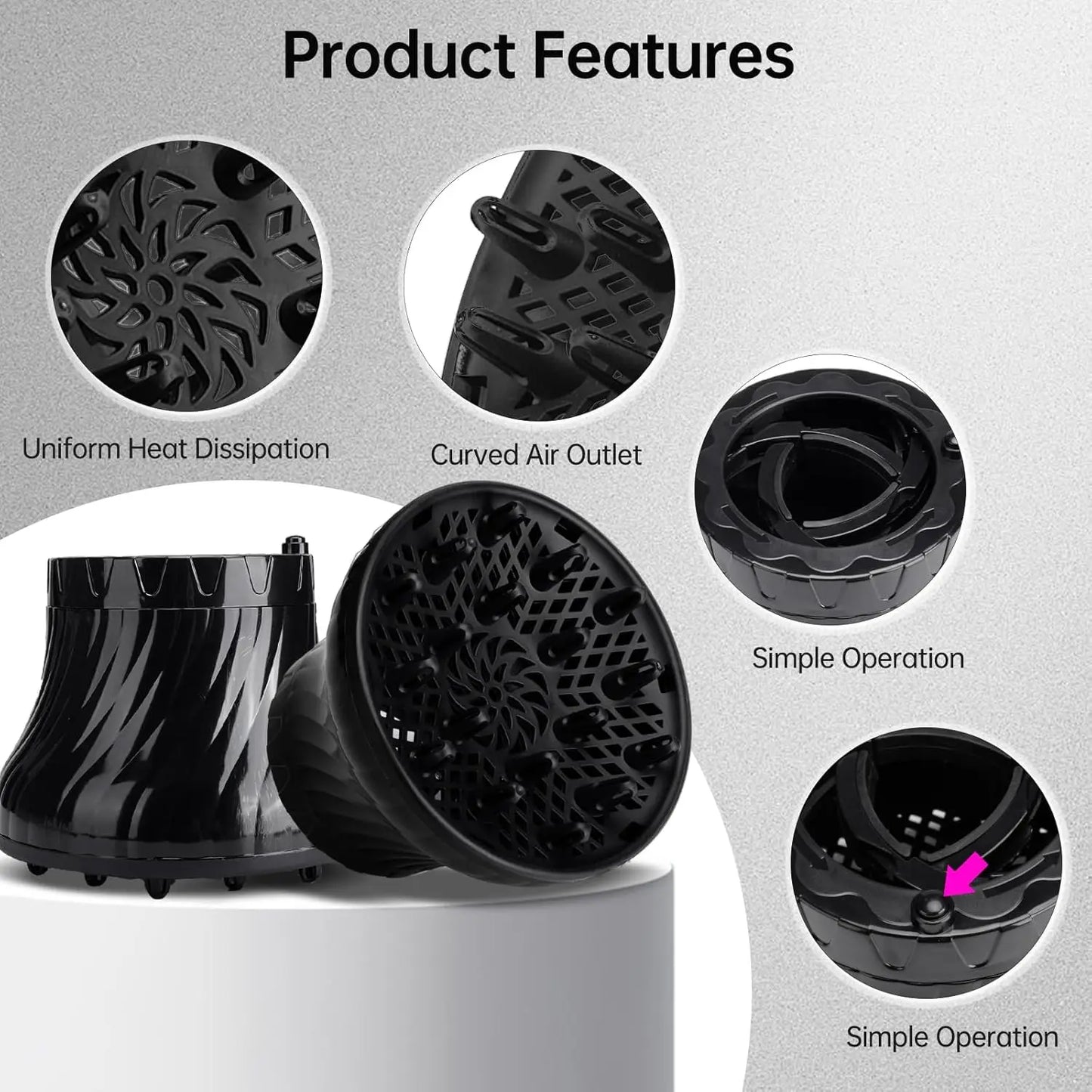 Barbershop Universal Hair Diffuser Cover Barber Curling Hair Dryercover with Rotatable Design Salon Household Curly Styling Tool Peaceful Pleasures Health and Wellness