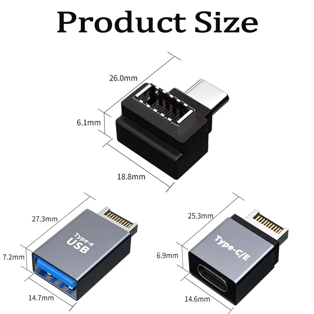 USB 3.1 Type E to USB-C Front Panel Header Adapter Cable