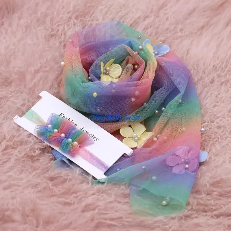 Newborn Baby Photography Props Wrap & Headband Set