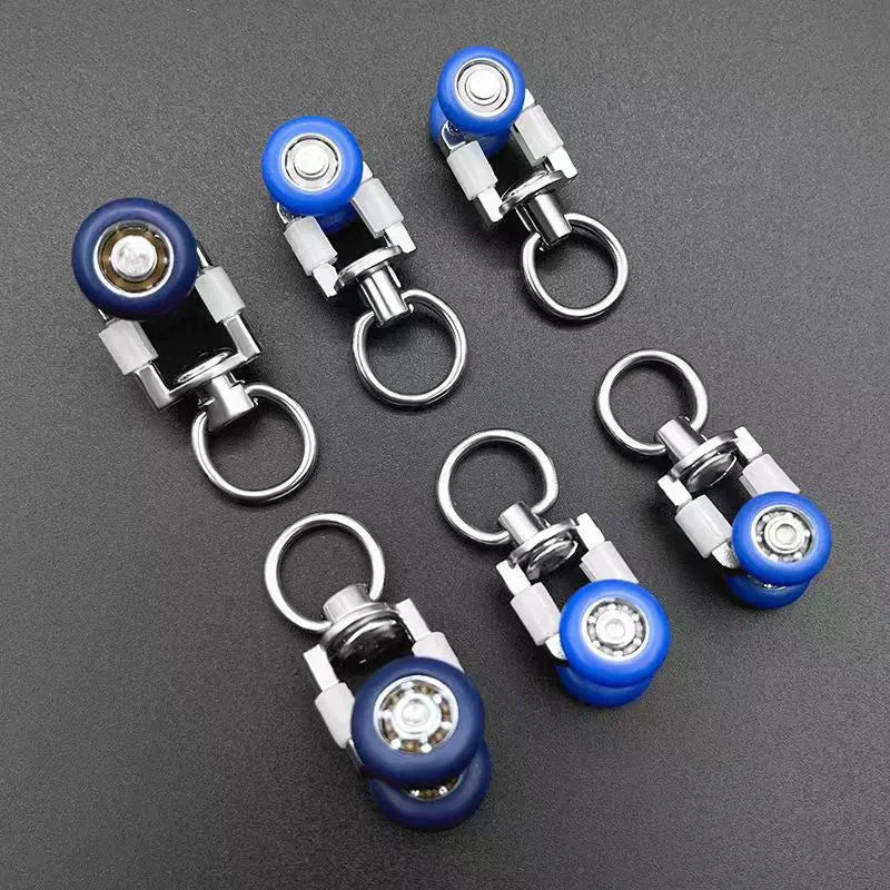 4pcs Twin Wheeled Mute Curtain Track Rollers Window Shower Sliding Glider Rail Carriers Peaceful Pleasures Health and Wellness
