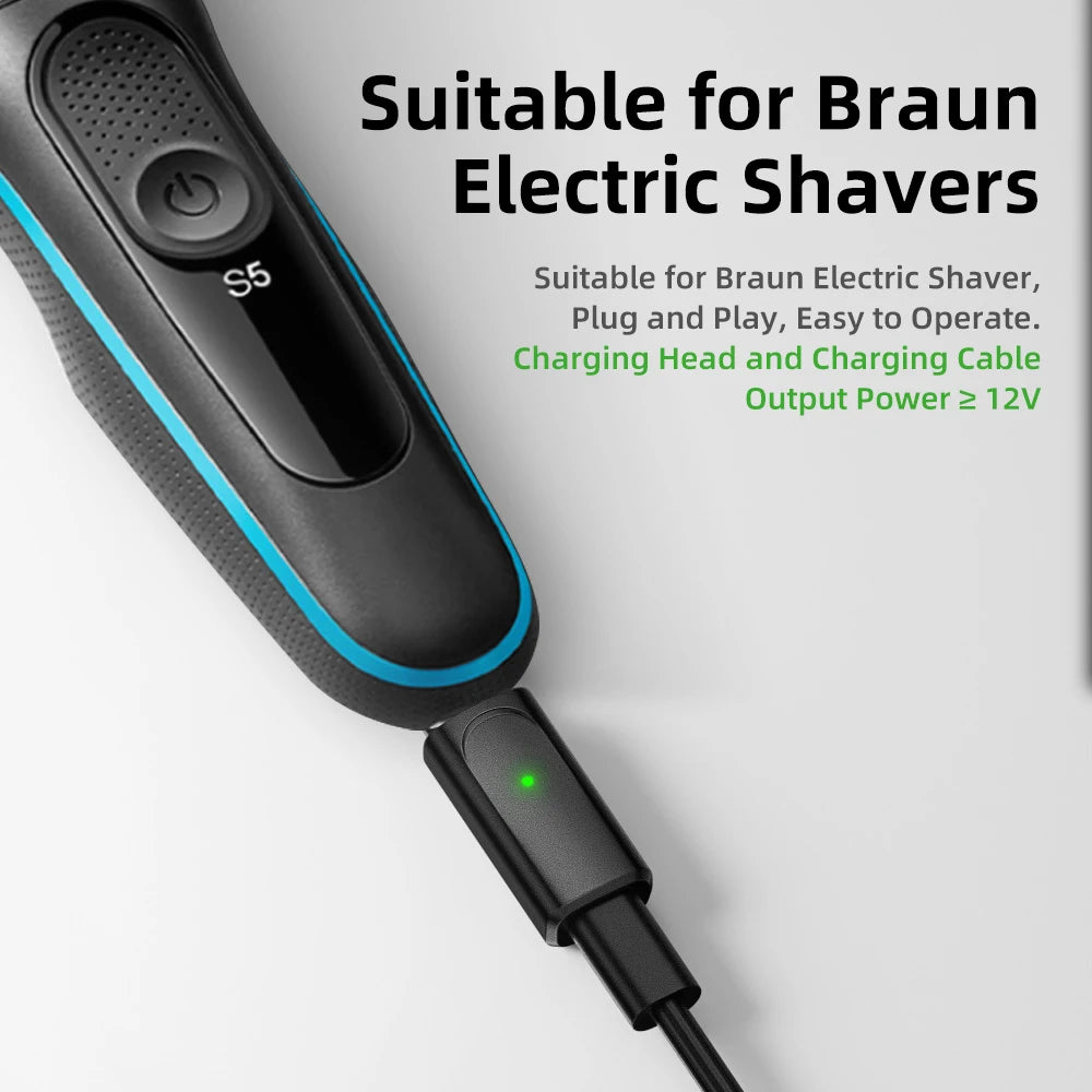 12V USB-C Shaver Adapter for Braun Series 3 5 7 9 Shavers