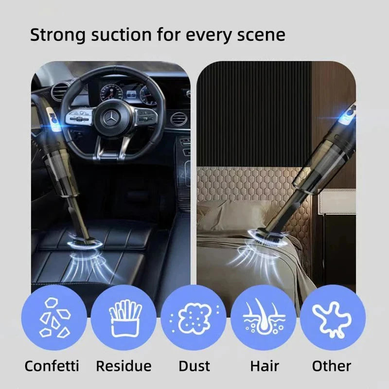 Auto multifunctionele stofzuiger Handheld krachtige zuigkracht Oplaadbare auto en thuis Kleine draadloze stofzuiger voor tweeërl Peaceful Pleasures Health and Wellness