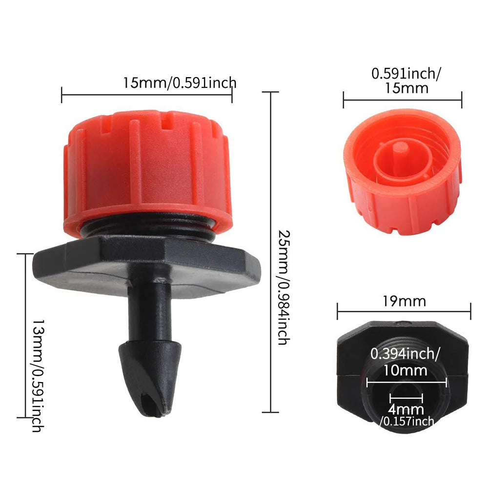 4-Colour 8-Hole Adjustable Dripper Irrigation Nozzle for Garden Plants Hose Watering System Sprinklers 1/4'' Emitter Micro Drip Peaceful Pleasures Health and Wellness