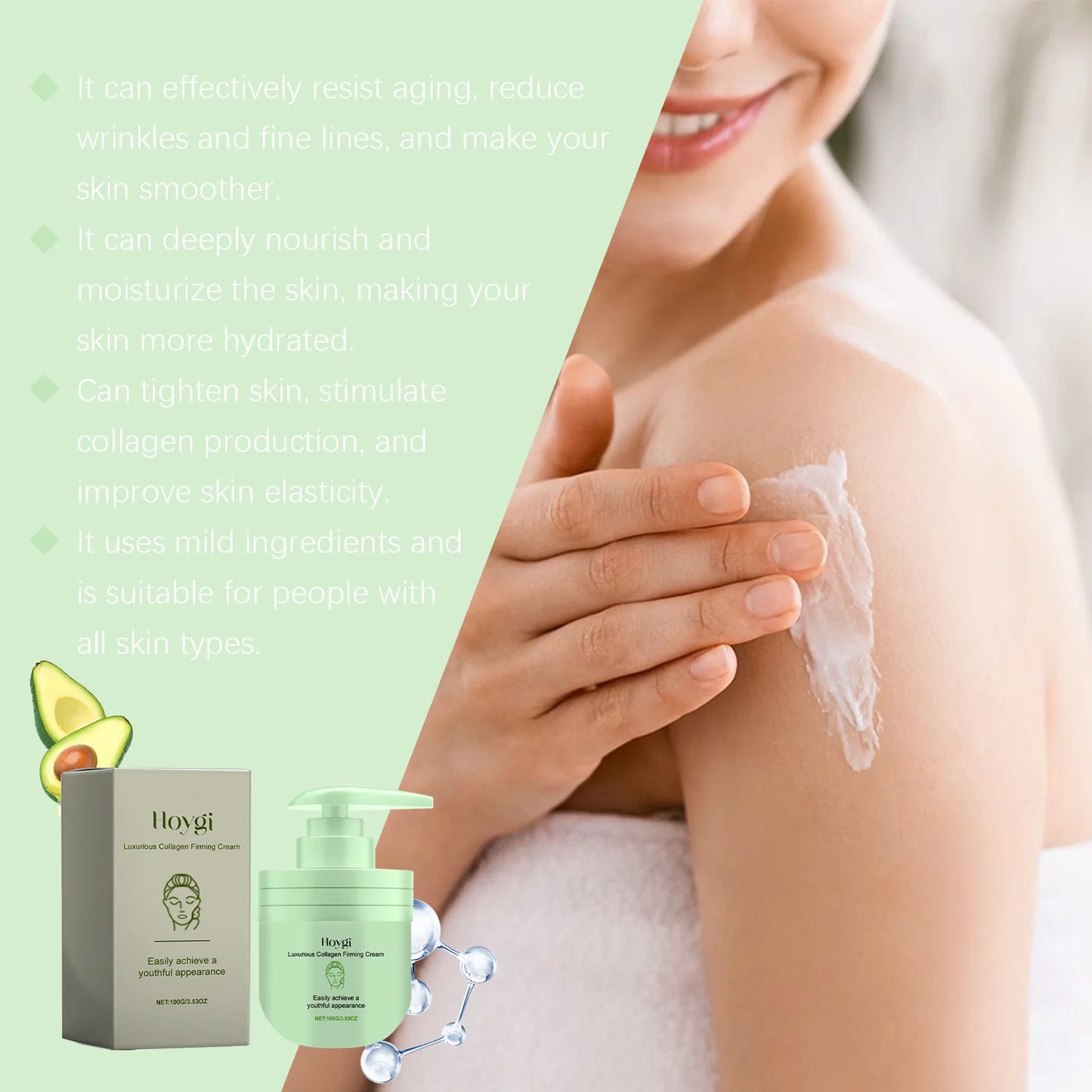 Collagen Body Cream Firming Remove Wrinkle Dark Spots Anti-Chapping Even Toning Bleaching Leg Moisturizing Skin Lightening Cream Peaceful Pleasures Health and Wellness