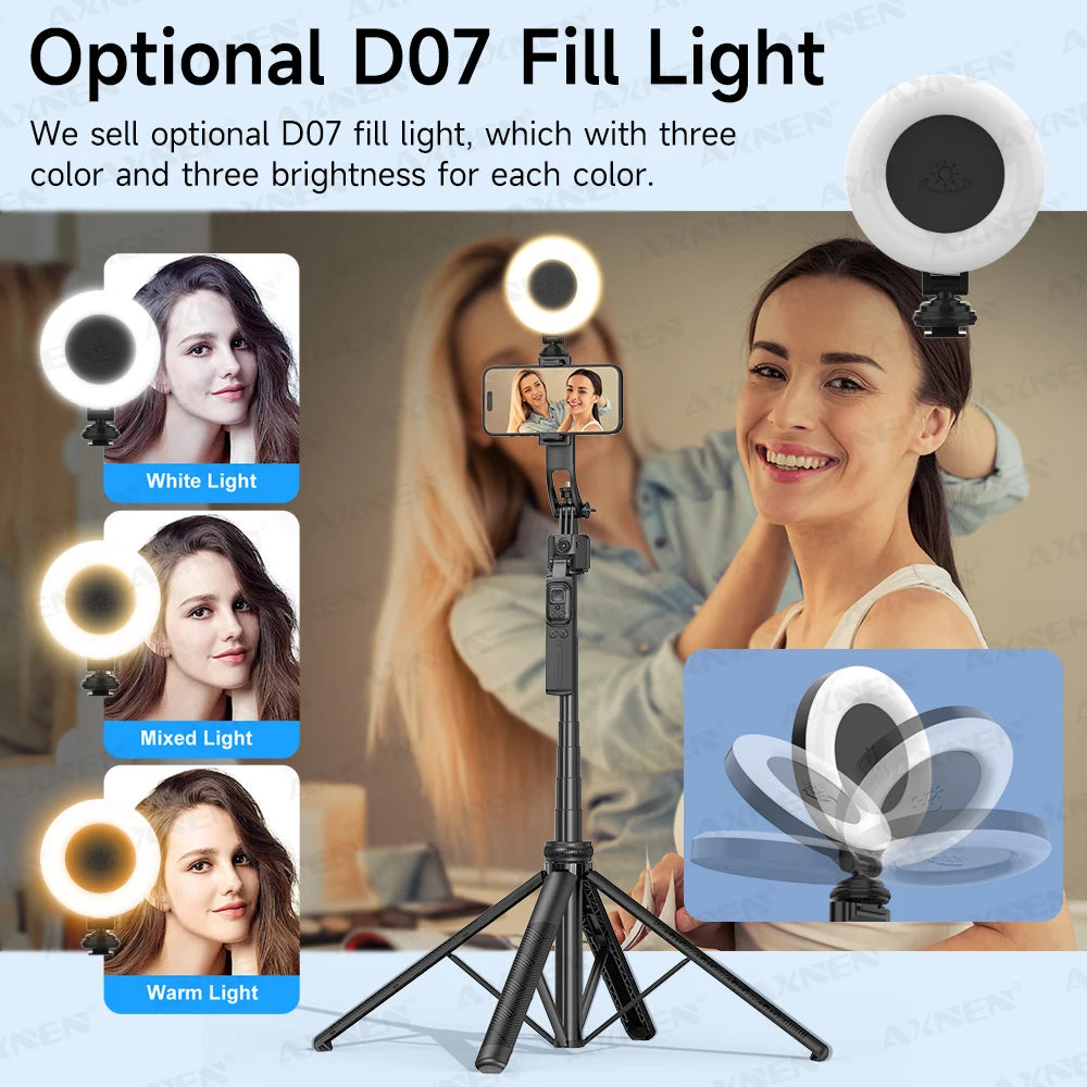 1630mm/64in C17 Tripod Selfie Stick 360° Auto Rotation Shooting Quadruped Phone Stand Face Track Bluetooth Remote Control Tripie Peaceful Pleasures Health and Wellness