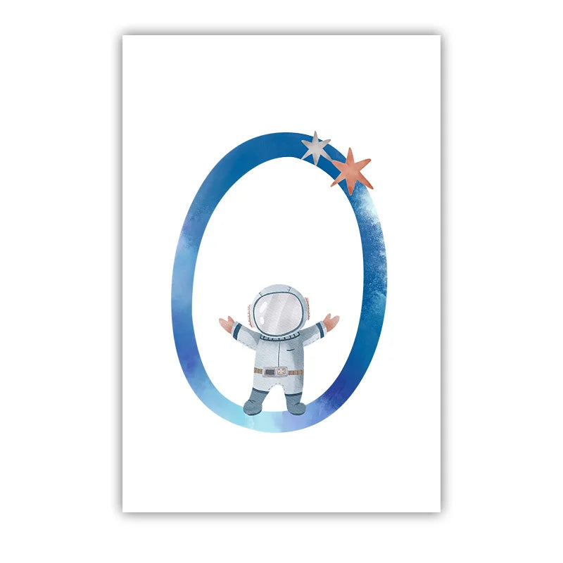 Custom Name Kids Canvas Wall Art – Anime Space Nursery Print