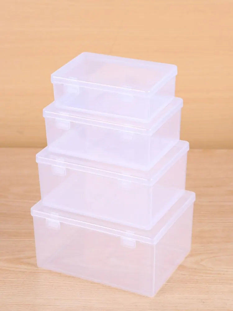 1PC Transparent PP Dual Fastened Transparent Display Box Jewelry Jewelry Container Jewelry Box Art DIY Parts Tool Storage Box Peaceful Pleasures Health and Wellness WHITE Medium