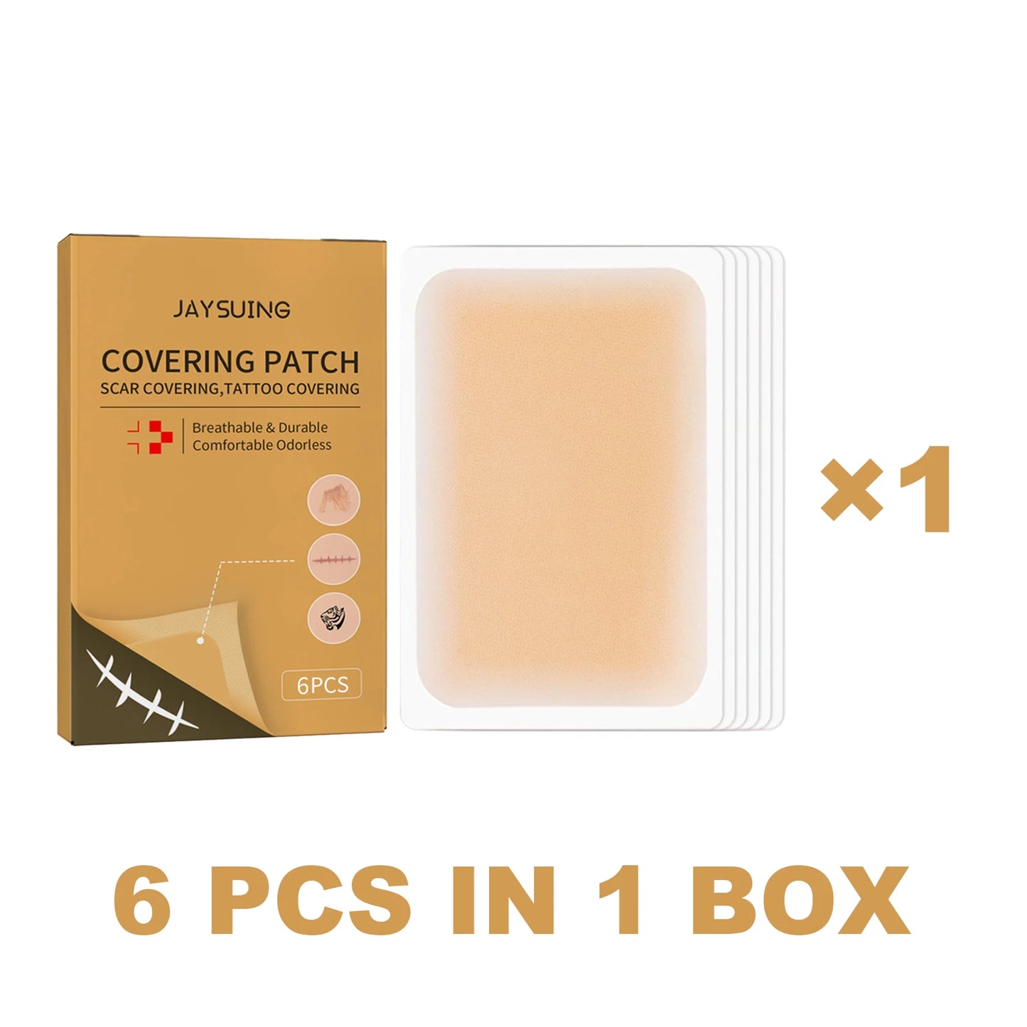 Jaysuing 6-Pack Waterproof Concealer Patches – Tattoo & Skin Cover