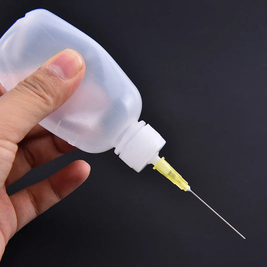 3-Pack 50ml Needle Dispenser Bottles – Flux, Adhesive & Oil Needle Dispenser Bottle Peaceful Pleasures Health and Wellness