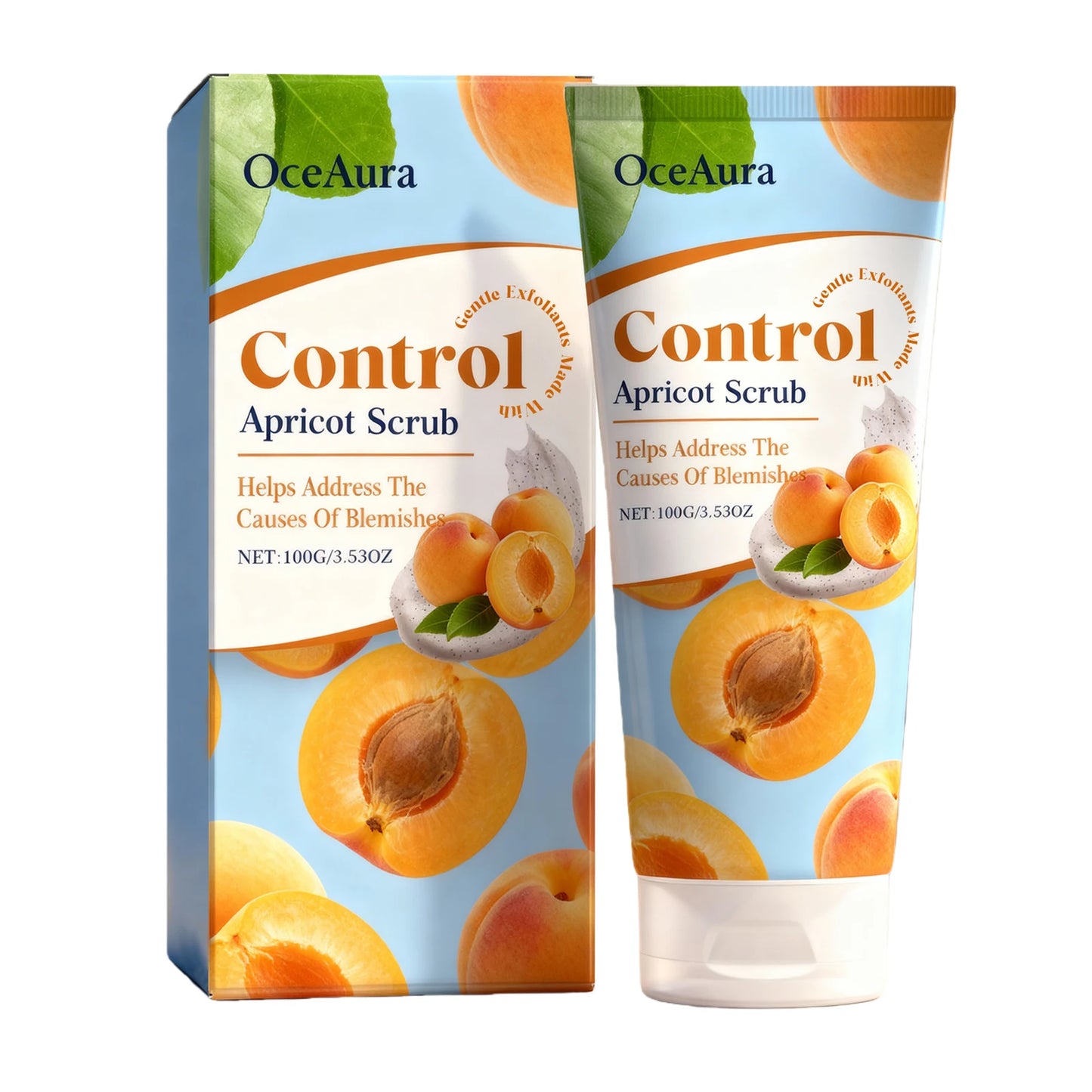 OceAura Apricot Facial Scrub – Exfoliate, Cleanse & Moisturize