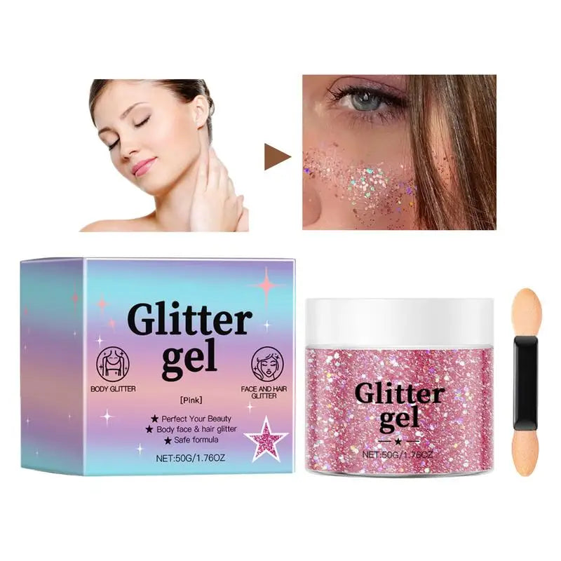 Body Glitter Gel – Holographic Face, Eye, Hair & Lip Sparkle