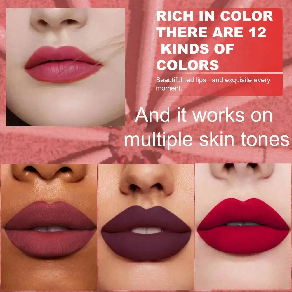 DUNUF 6-Piece Matte Lip Liner Set – Waterproof, Long-Lasting