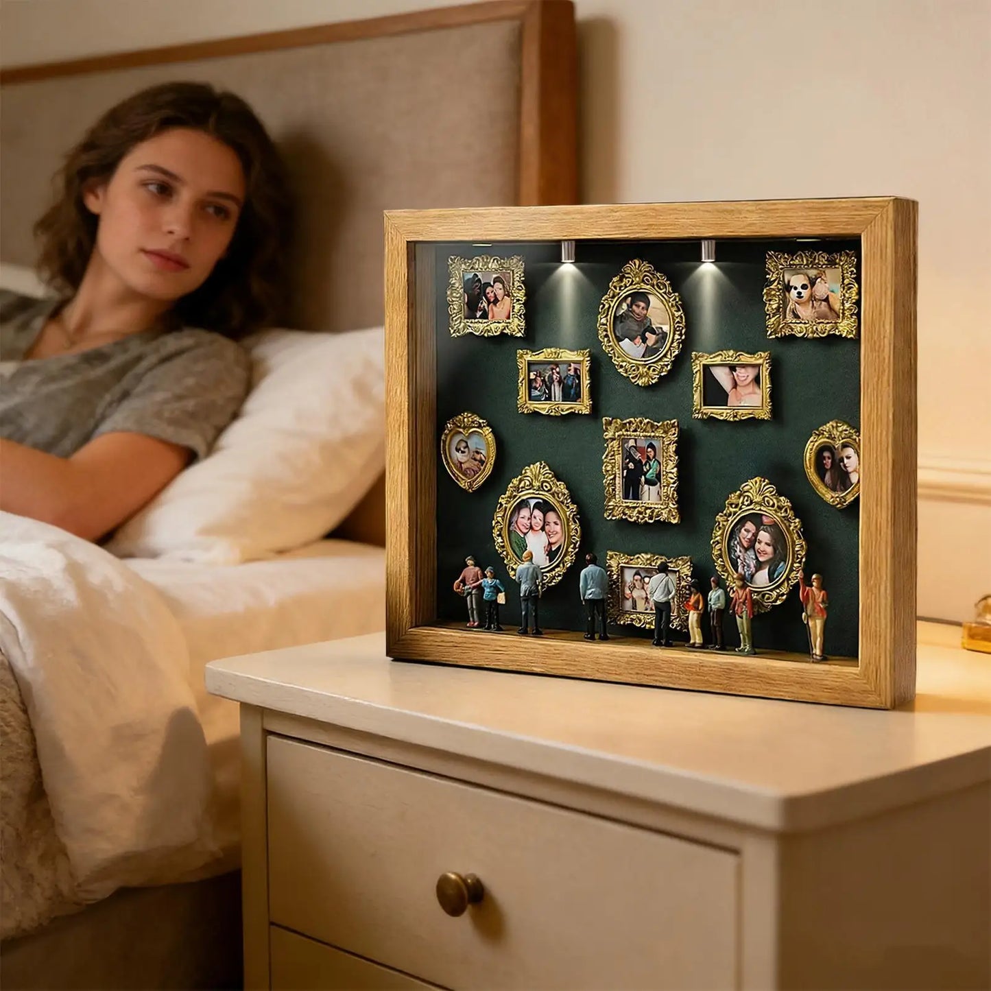 DIY Miniature Museum Display Box Small Memory Decoration Mini Museum Silhouette Frame for Wedding Birthday Holiday Apartment Peaceful Pleasures Health and Wellness
