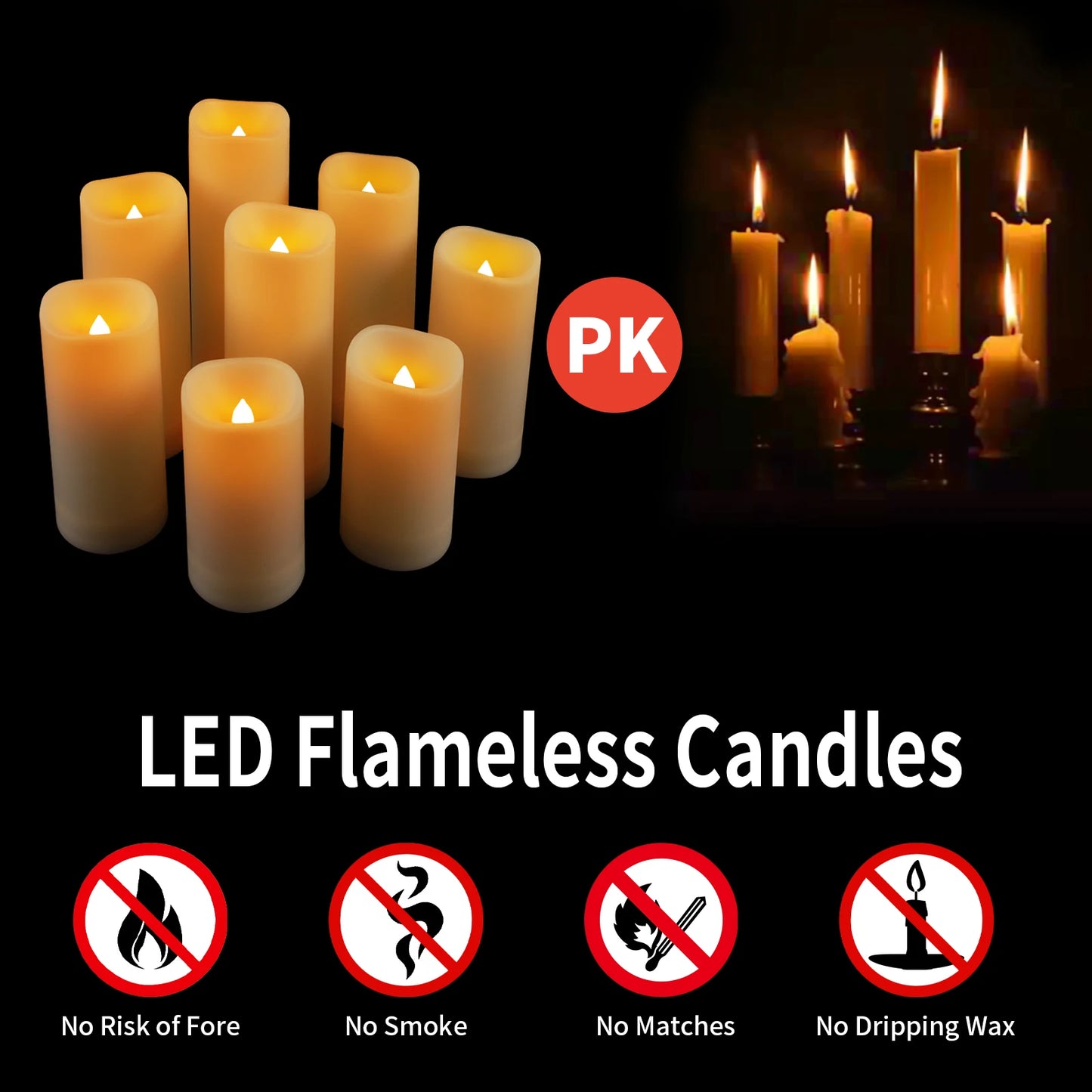 12-Pack LED Flameless Tea Light Candles with Remote & Timer