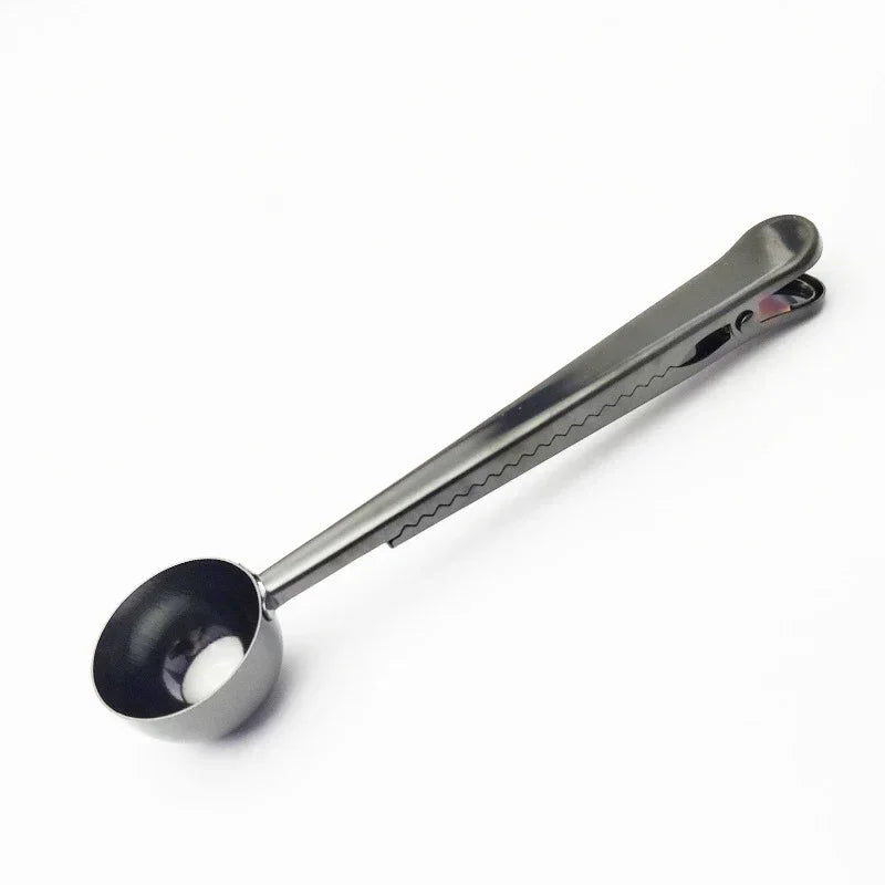 Stainless Steel Long Handle Coffee Spoon & Bag Seal Clip