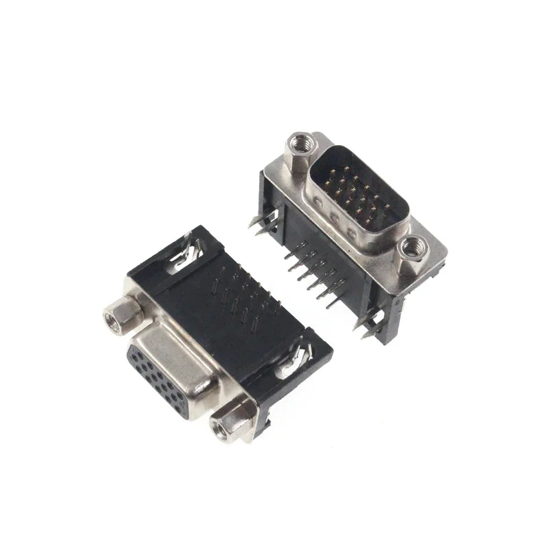 5PCS DB15 DR15 3Rows Parallel Port 15 Pin D Sub Female Male 15 Way PCB 90 Degree Connector DB15 Socket Plug VGA Adapter Peaceful Pleasures Health and Wellness