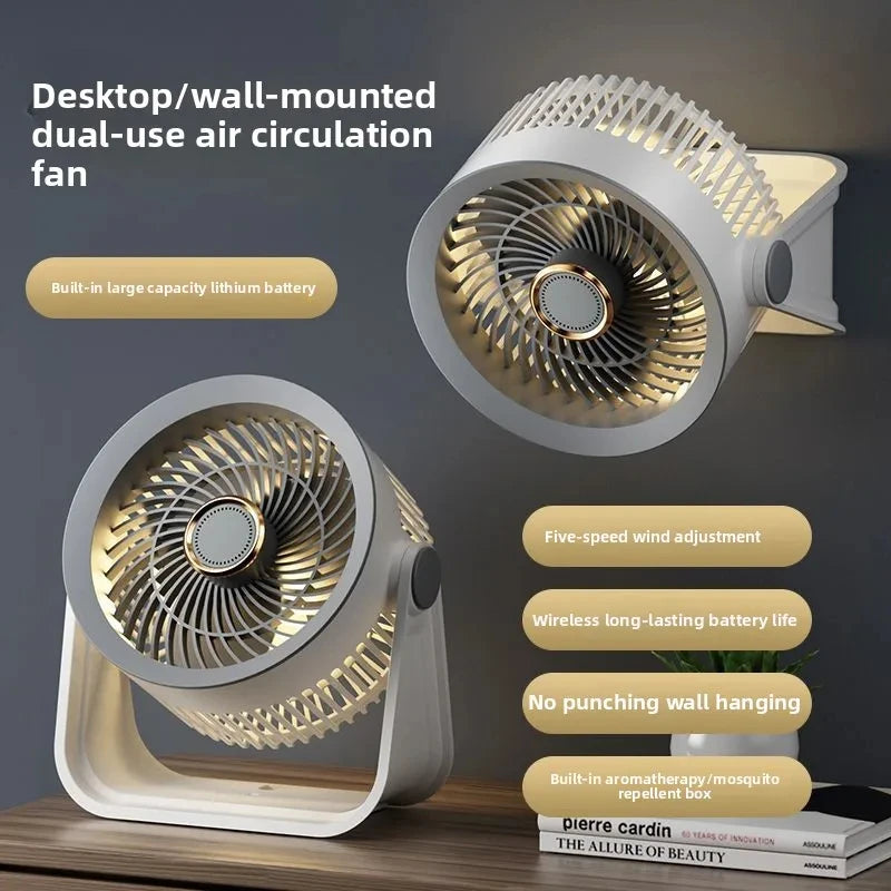 HOMFISH Fan Mute USB Circulating Electric Fan Home Dormitory Office Desktop Small Fan Dormitory Ultra-quiet Mosquito Repellent Peaceful Pleasures Health and Wellness