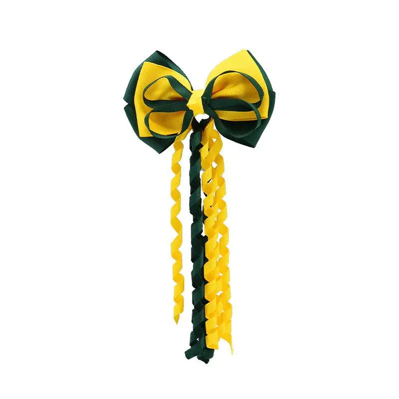 Festival Bow Hair Clips – Curly Ribbon Tassel Hairpins for Girls