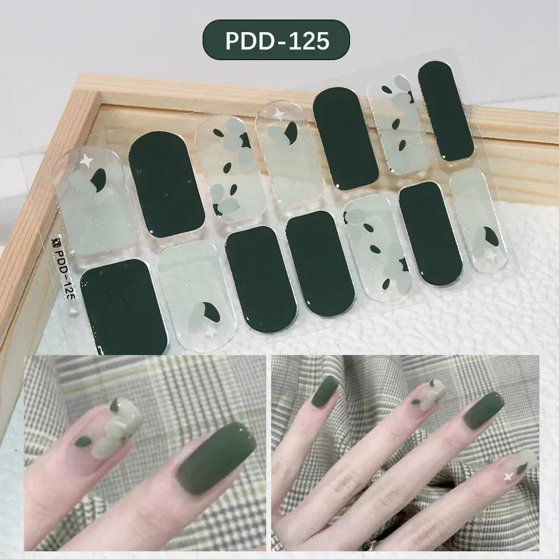 Self Adhesive Sparkling Glitter Full Cover Designer Art Nail Decoration Fashion Manicure Nail Stickers Peaceful Pleasures Health and Wellness PDD-125