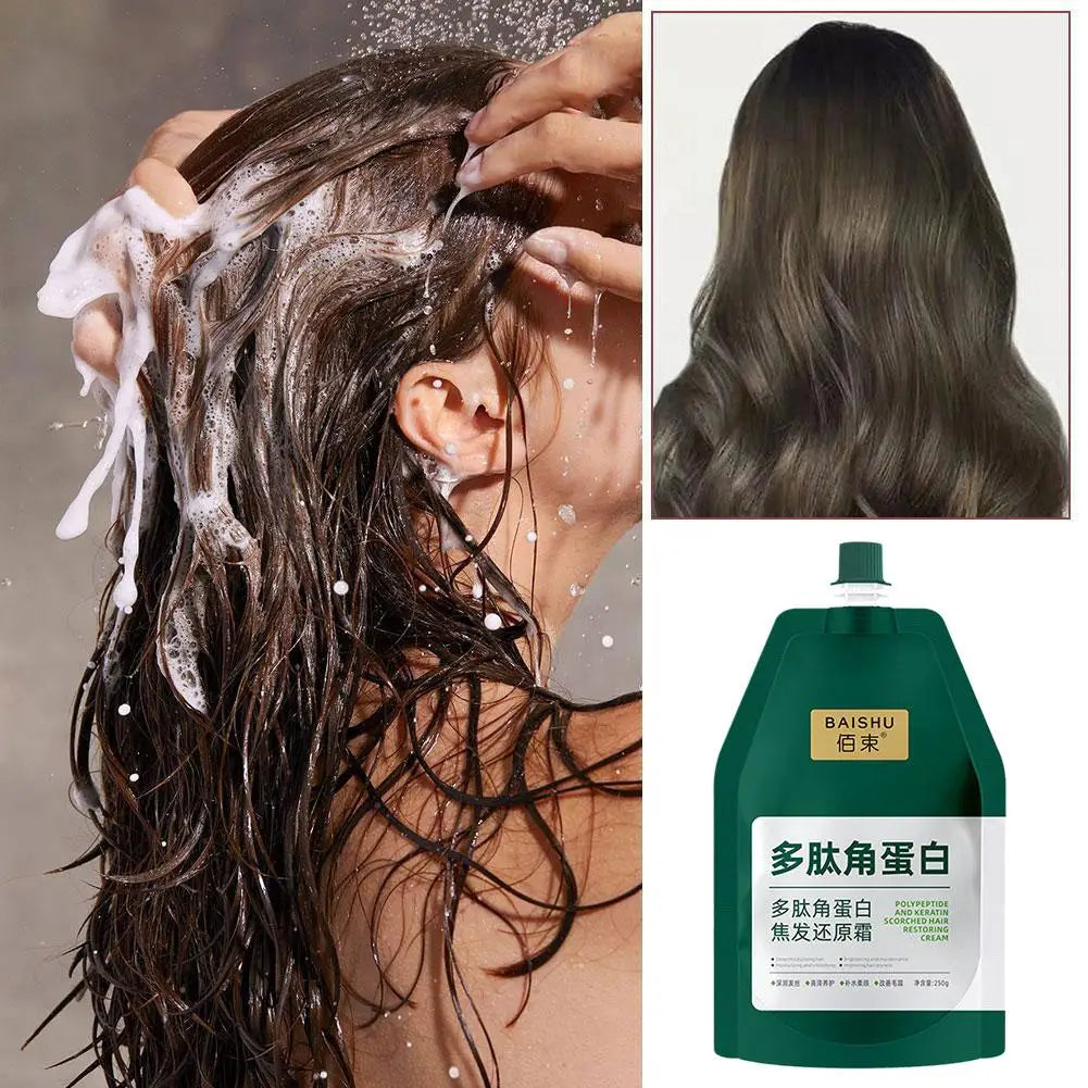Polypeptide Keratin Hair repairing cream Scorched Hair Restoring Cream Conditioner Mask Hair Dryness Hair Smoothing Peaceful Pleasures Health and Wellness