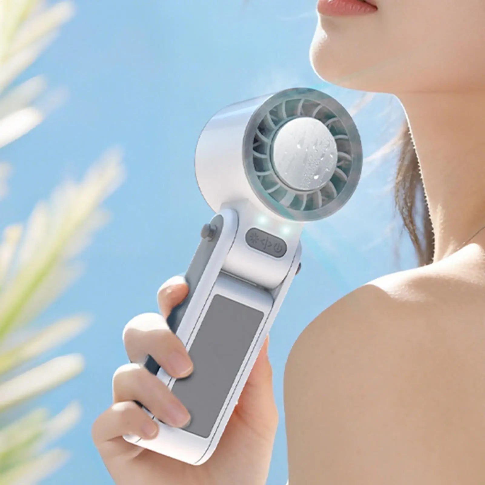 Portable Neck Fan 5-Speed Foldable Rechargeable Blower Travel Fan For Desk Travel Summer Camping Outdoor Beach Vacation Peaceful Pleasures Health and Wellness