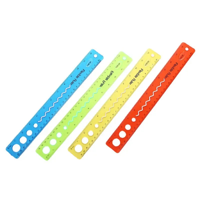 Flexible Multicolour Soft Ruler 30cm | Student Drawing Tool Flexible Ruler Peaceful Pleasures Health and Wellness