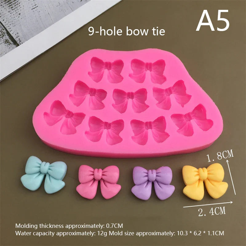 Cartoon Flowers Bow Bee Fondant Silicone Mold – Cake Decorating