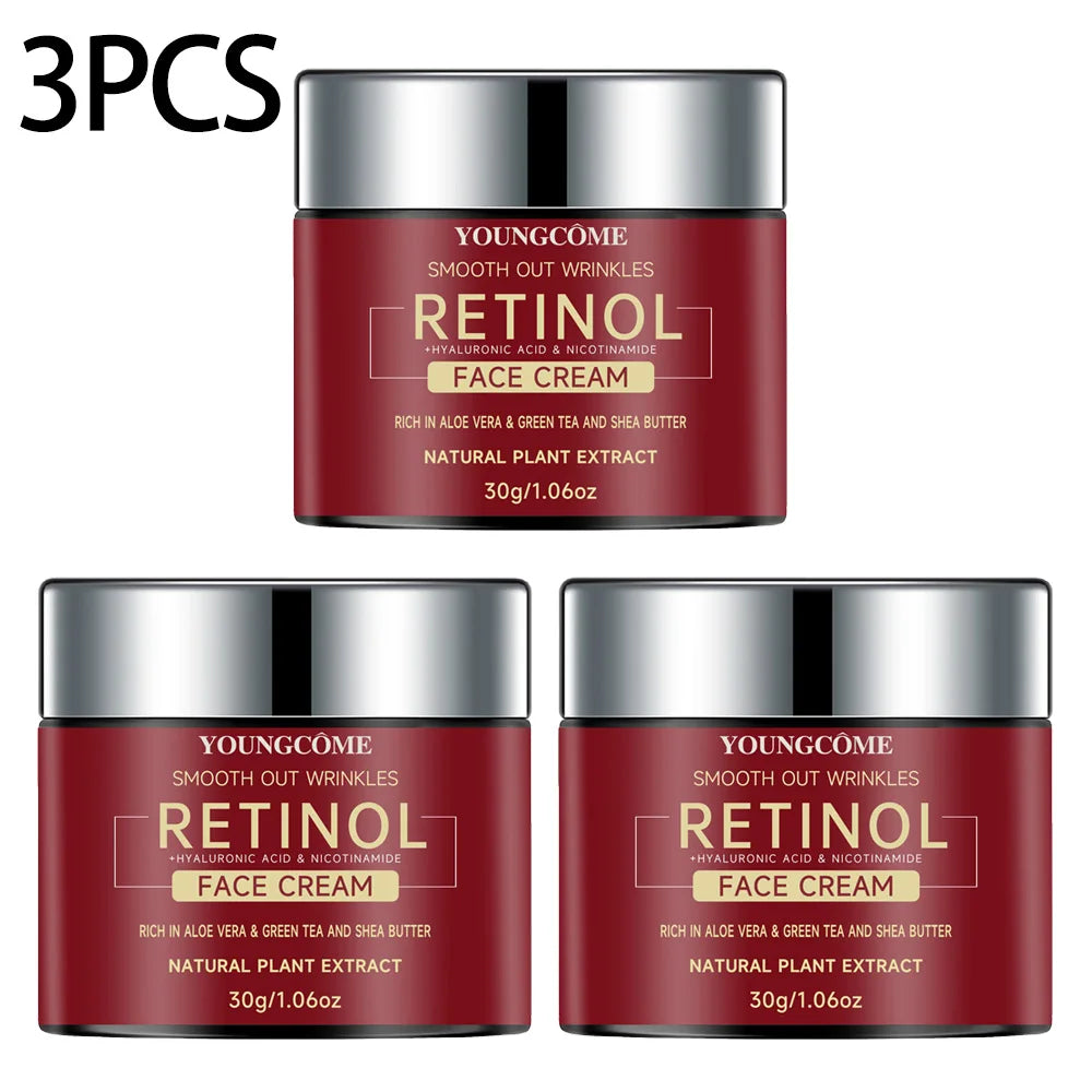 1/3PCS Retinol Lifting Firming Cream Repairing Moisturizing Nourishing Cream Brightening Skin Facial Anti-Aging Face Skin Care Peaceful Pleasures Health and Wellness 30G-3PCS