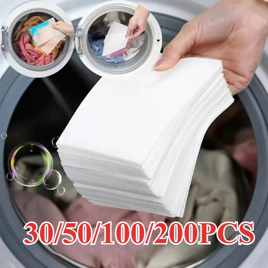 50/100PCS Household Anti Fouling Laundry Detergent, Colored Absorbent Paper, Laundry Anti Staining Paper, Color Absorbing Sheet Peaceful Pleasures Health and Wellness