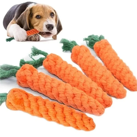 Carrot Cotton Rope Knot Chew Toy for Dogs & Cats Dog Rope Toy Peaceful Pleasures Health and Wellness