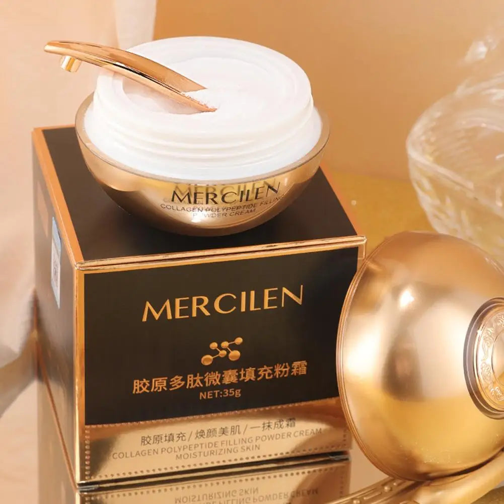 Collagen Polypeptide Filling Powder Cream Firming Hydrating Nourishing Skin Lightweight Reduce Fine Lines Brightening Peaceful Pleasures Health and Wellness
