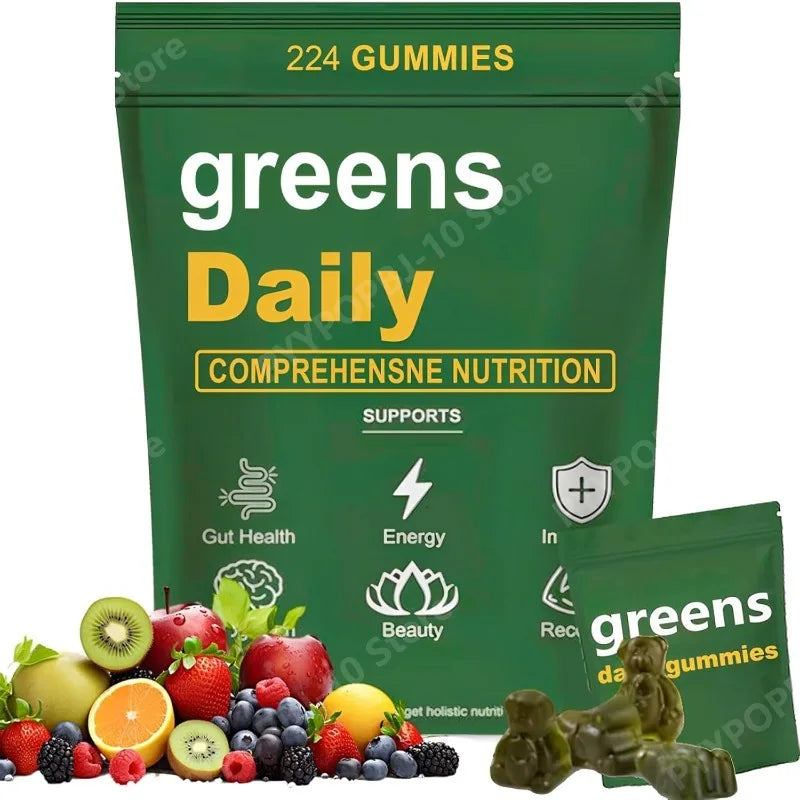Greens Gummies Organic Spirulina & Chlorella | 60+ Nutrients