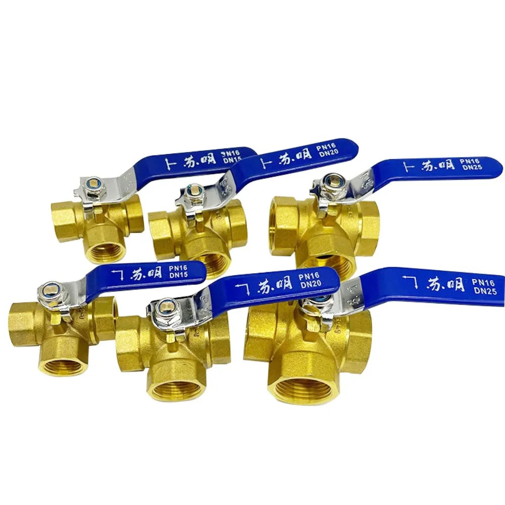 BSP Brass 3-Way Ball Valve T-Port L-Port | 1/4" to 1" Sizes