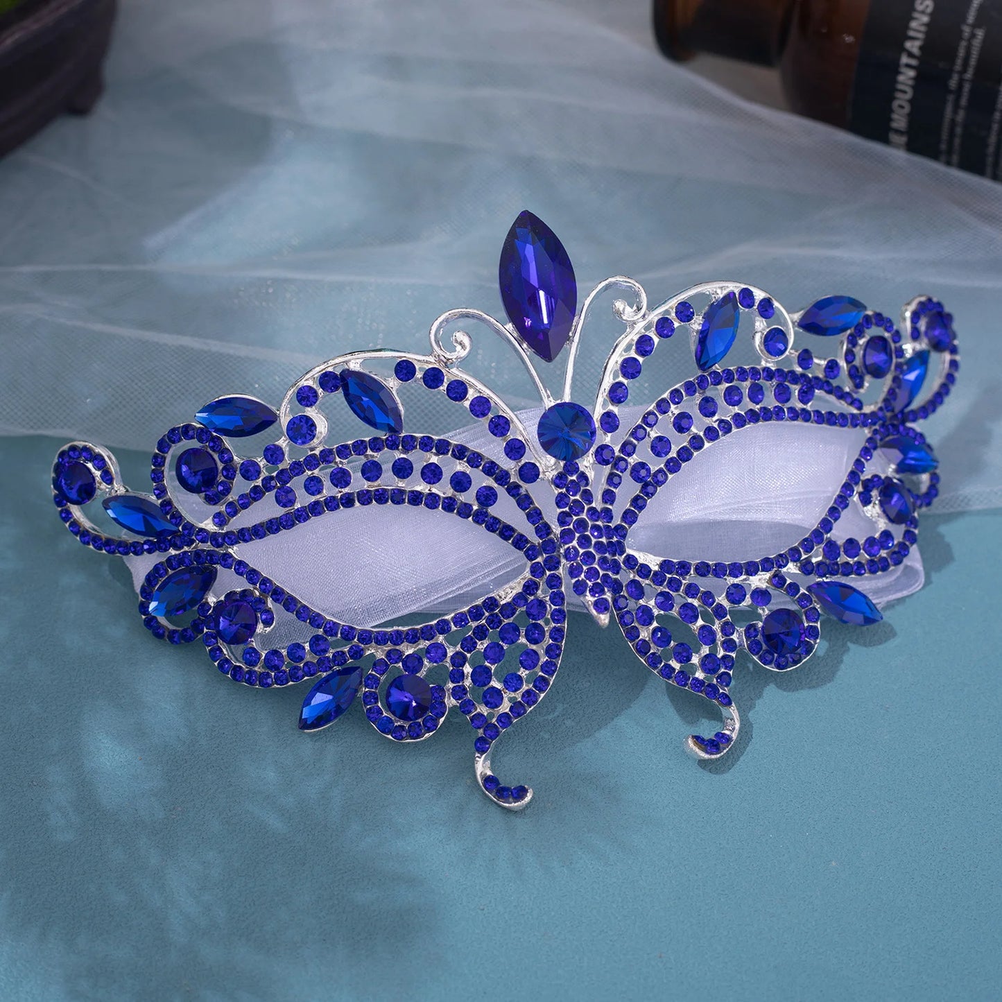 Women Crystal Masquerade Mask Rhinestone Fancy Mask Evening Party Mask for Masquerade Ball Banquet Cosplay Peaceful Pleasures Health and Wellness 18