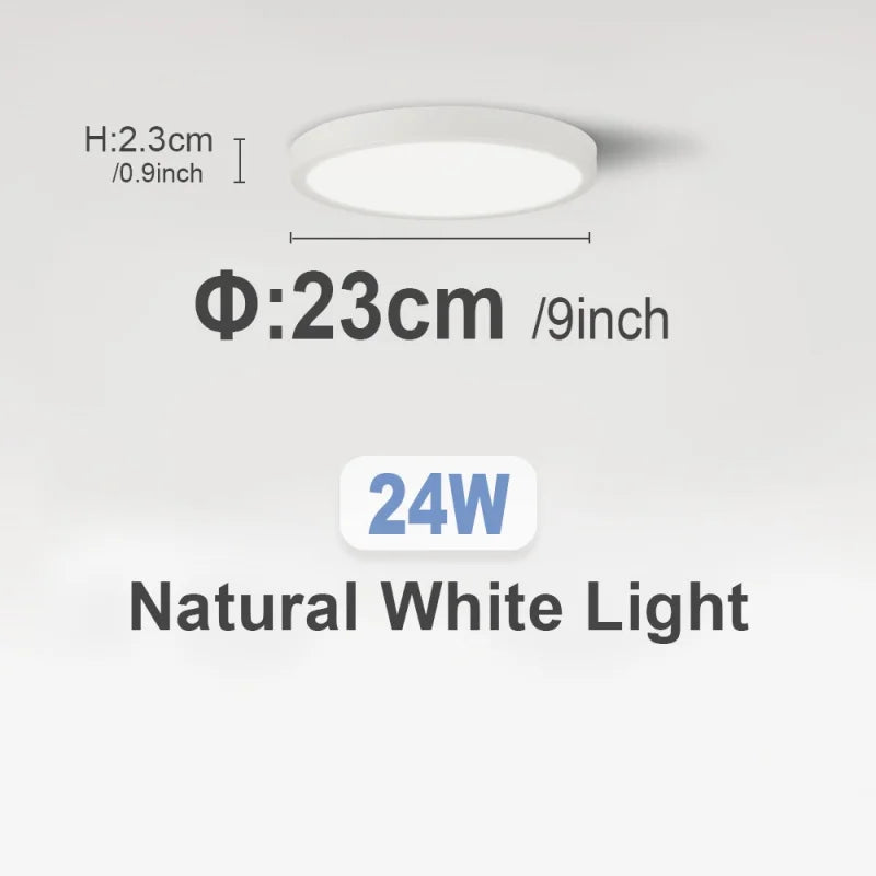 Ultra-Thin LED Ceiling Light 23/30cm | Dimmable Remote