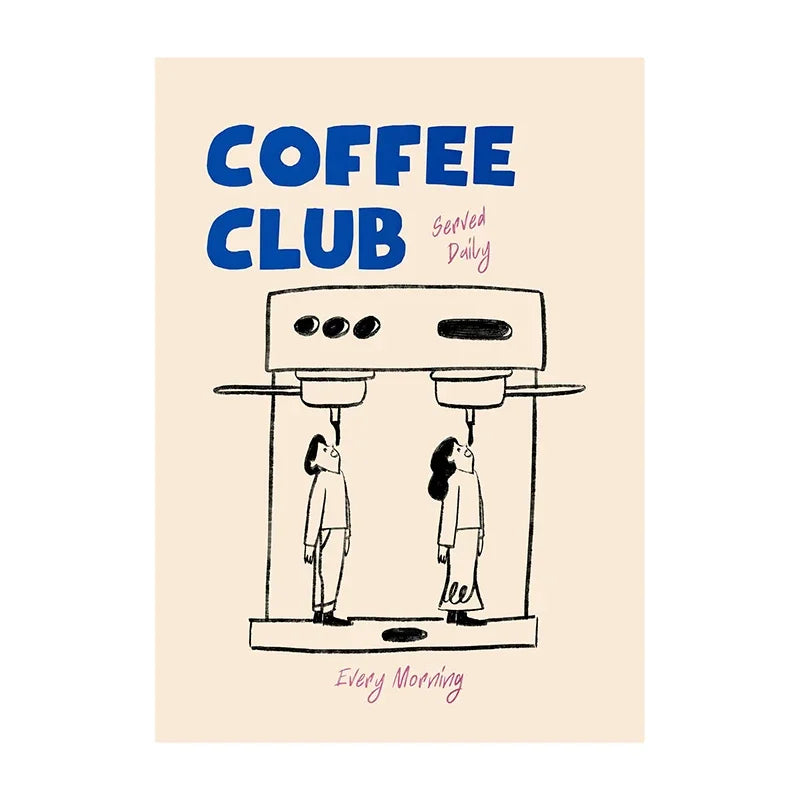 Funny Coffee Diver Canvas Wall Art | Kitchen Decor Print