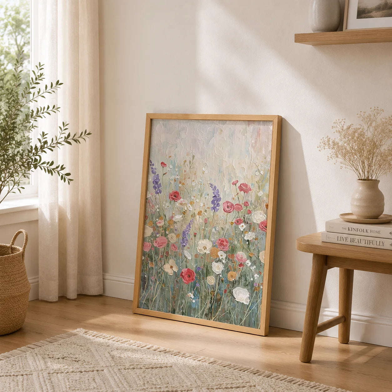 Vintage Wildflower Botanical Canvas Wall Art | Floral Poster Botanical Canvas Print Peaceful Pleasures Health and Wellness