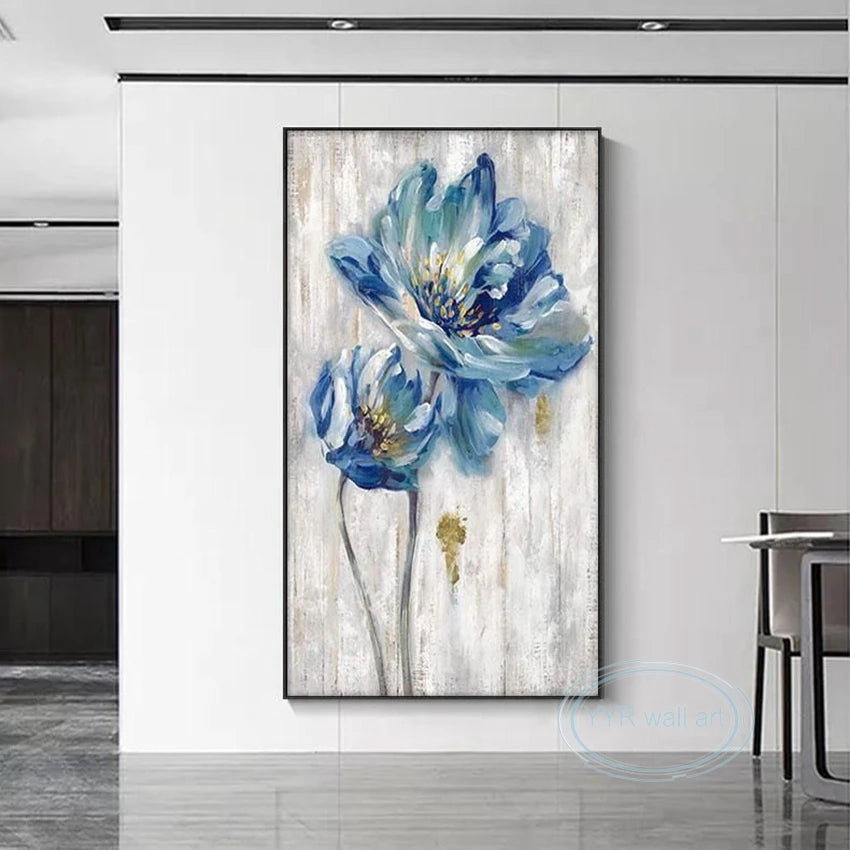 Pure Handmade Flower Oil Painting Wall Decoration Art Canvas Poster Frameless Acrylic Hanging Painting Living Room Bedroom Porch Peaceful Pleasures Health and Wellness