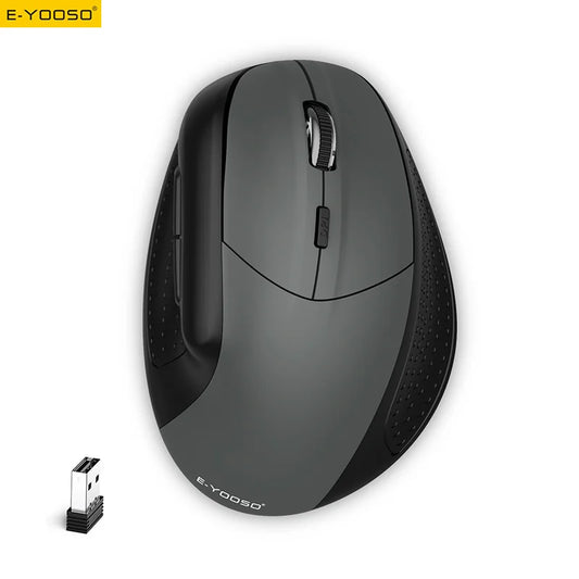 E-YOOSO X-45 Tri-mode Wireless Mouse Vertical Ergonomic 2.4G/Bluetooth/Type-C Wired 5 DPI, Rechargeable, for PC/Laptop/Mac Peaceful Pleasures Health and Wellness