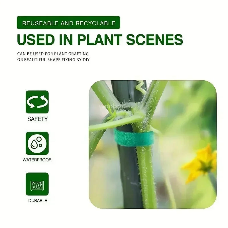 Self-Adhesive Nylon Plant Ties | Reusable Hook & Loop Garden Tape