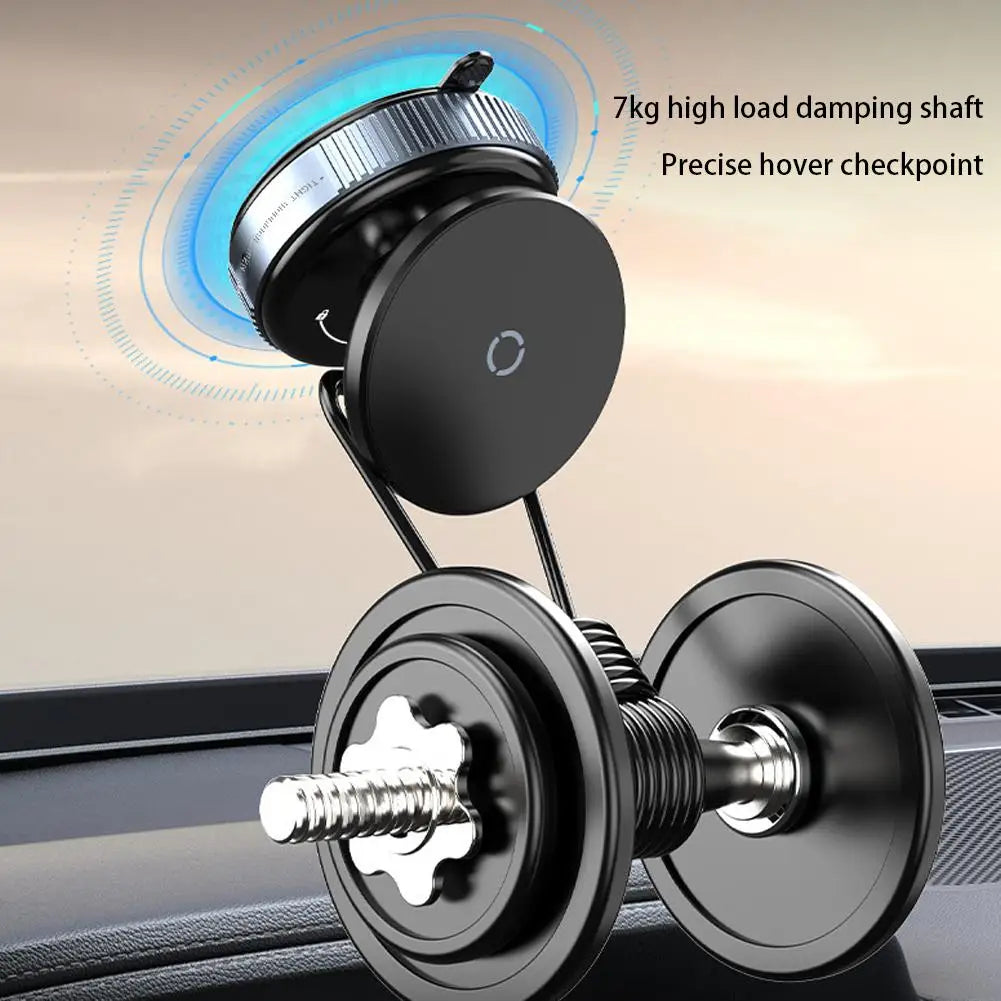 Car Phone Holder, Vacuum Intelligent Car Mount Rotation Magnetic Vacuum Adsorption Suction Cup Bracket Car Peaceful Pleasures Health and Wellness