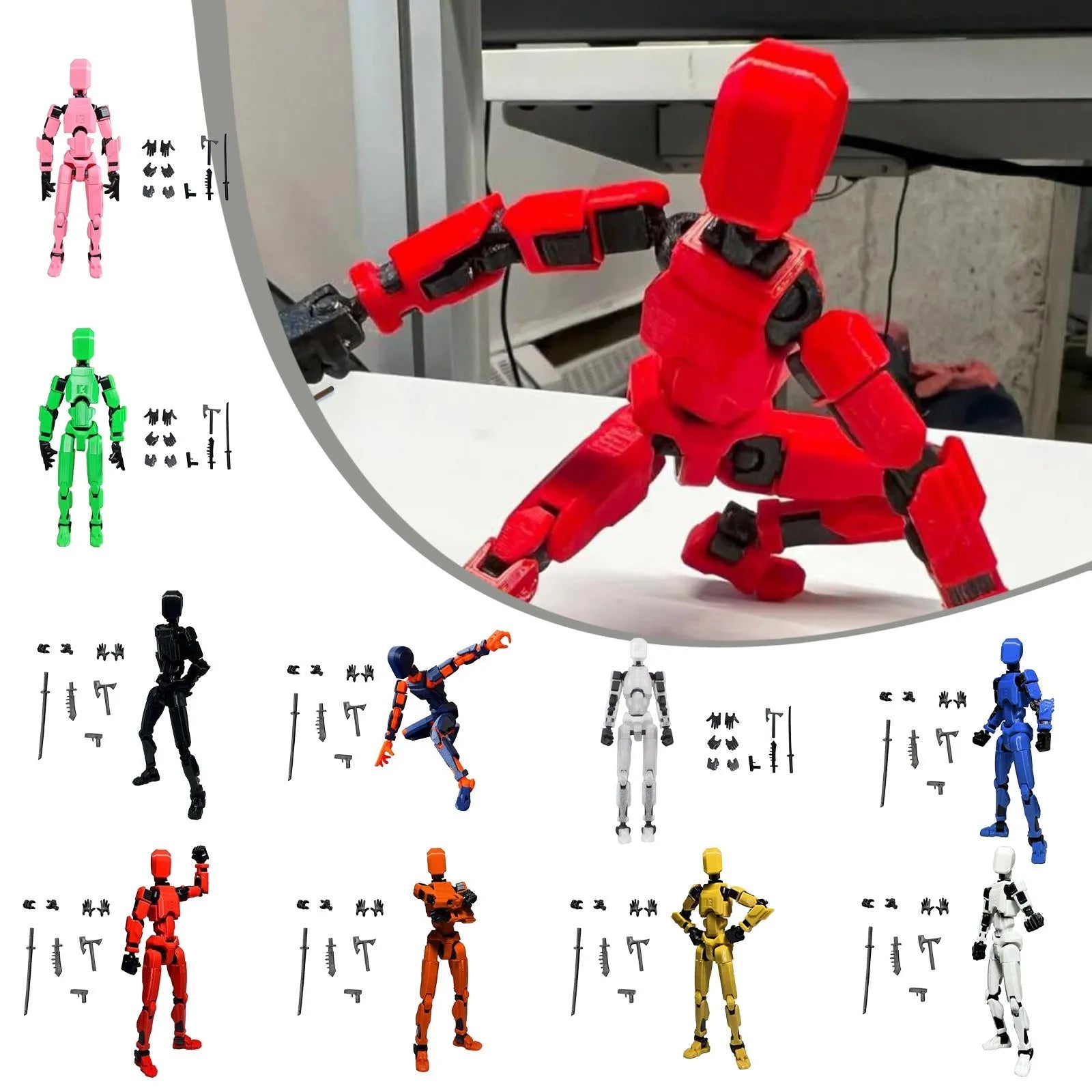 Titan 13 With Wings Figure Toys Lucky T13 Joint Movable Action Figuras 3D Printed Multi-Articular Robot Toys For Kids Gifts 13cm Peaceful Pleasures Health and Wellness