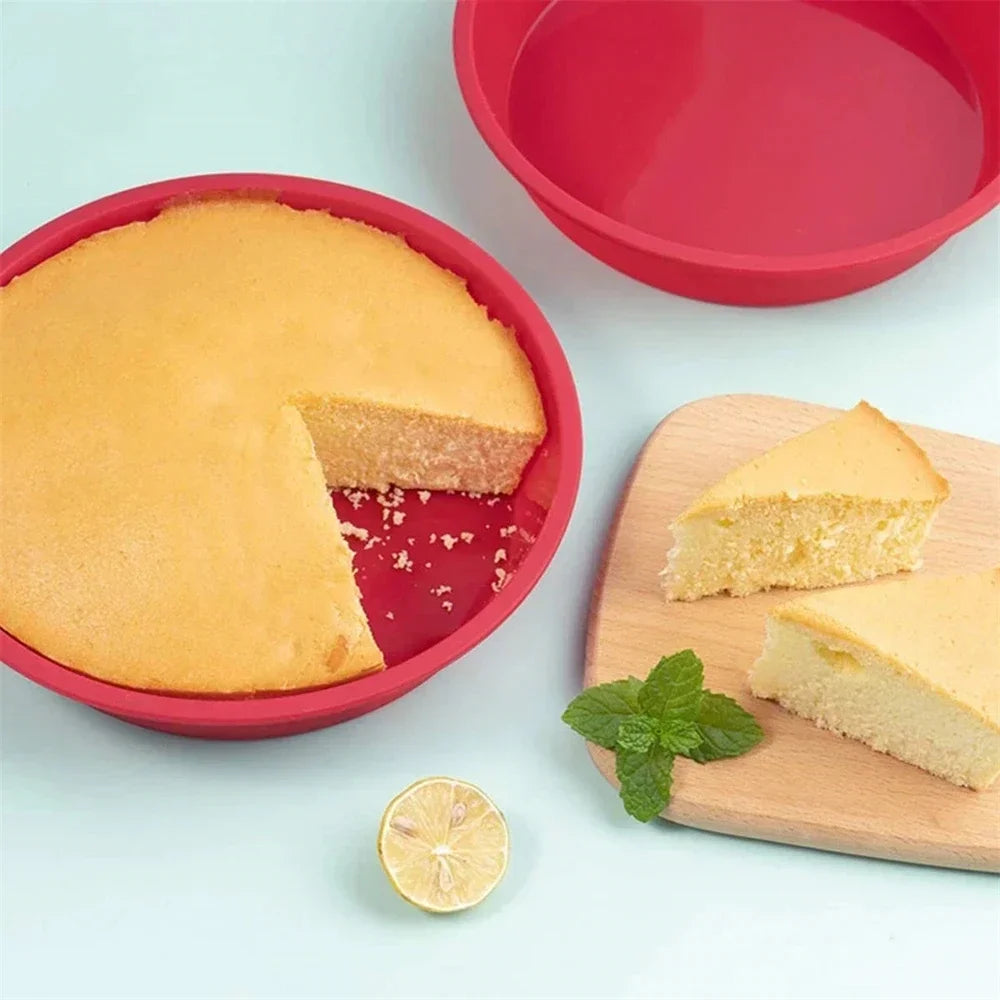Silicone Round Cake Mold Pan | Nonstick Reusable Baking Tray