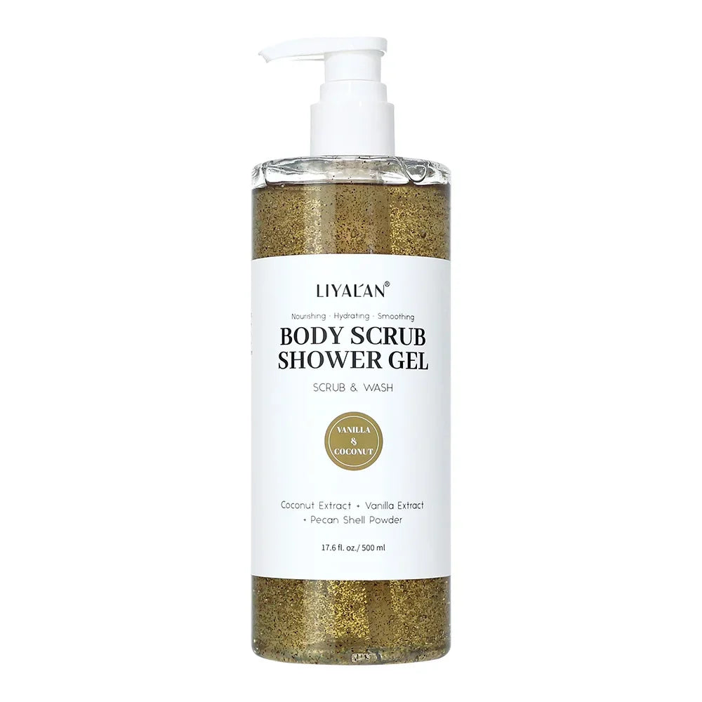 2-in-1 Scrub Shower Gel – Turmeric, Kojic Acid & 10 Fruity Scents Peaceful Pleasures Health and Wellness VANILLA COCONUT China Mainland 500ml