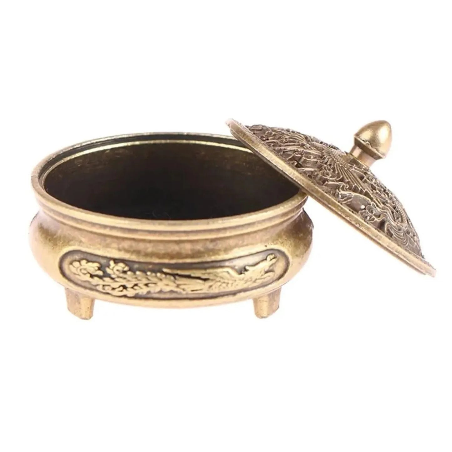 Antique Brass Dragon Phoenix Incense Burner | Chinese Home Decor